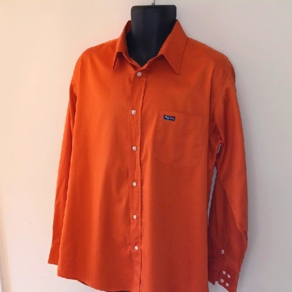 Lrg Wovens Orange Casual Button Down Shirt, XL - Picture 3 of 6